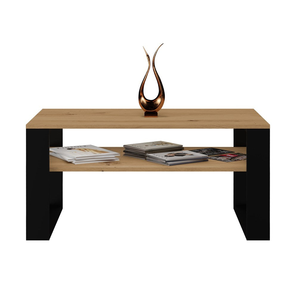Masuta de cafea Artisan Oak cu picioare negre Modi