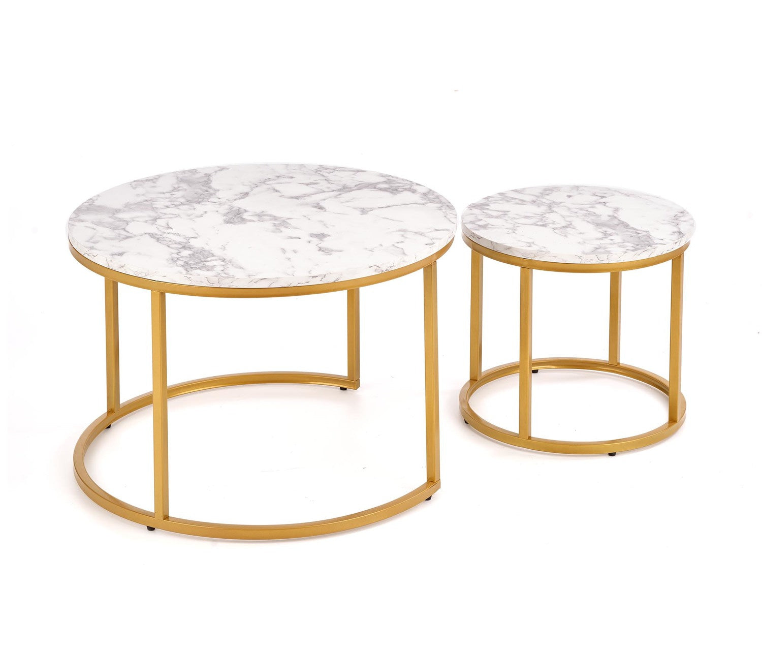 Masuta de cafea 2-in-1 alba Marble Paola