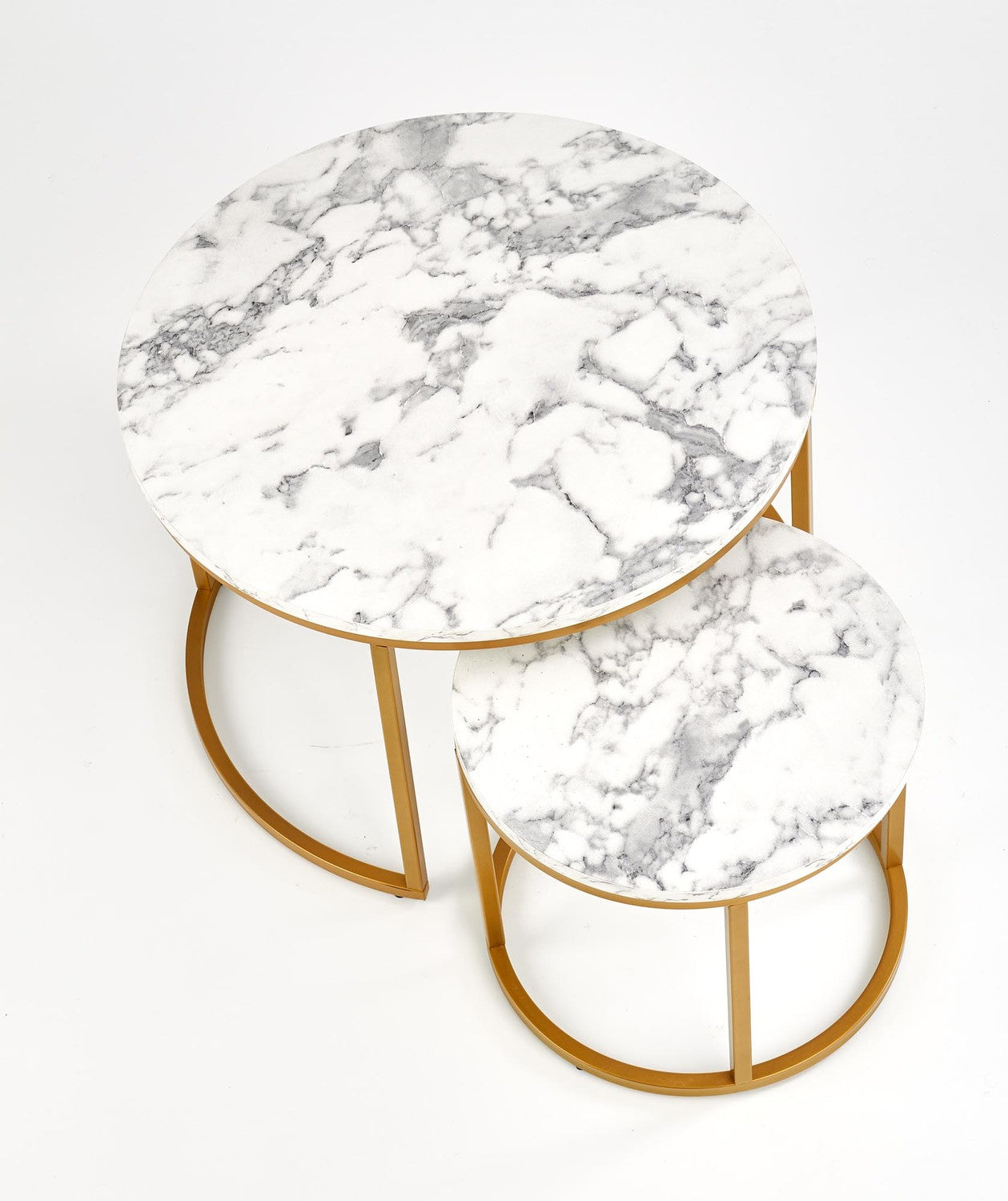 Masuta de cafea 2-in-1 alba Marble Paola