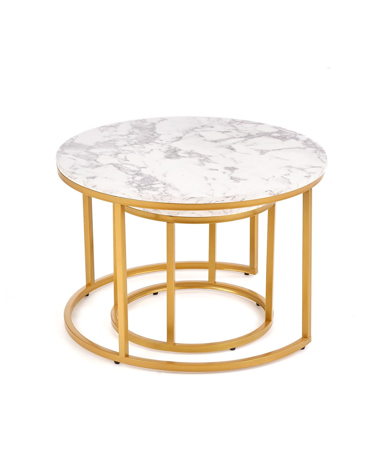 Masuta de cafea 2-in-1 alba Marble Paola