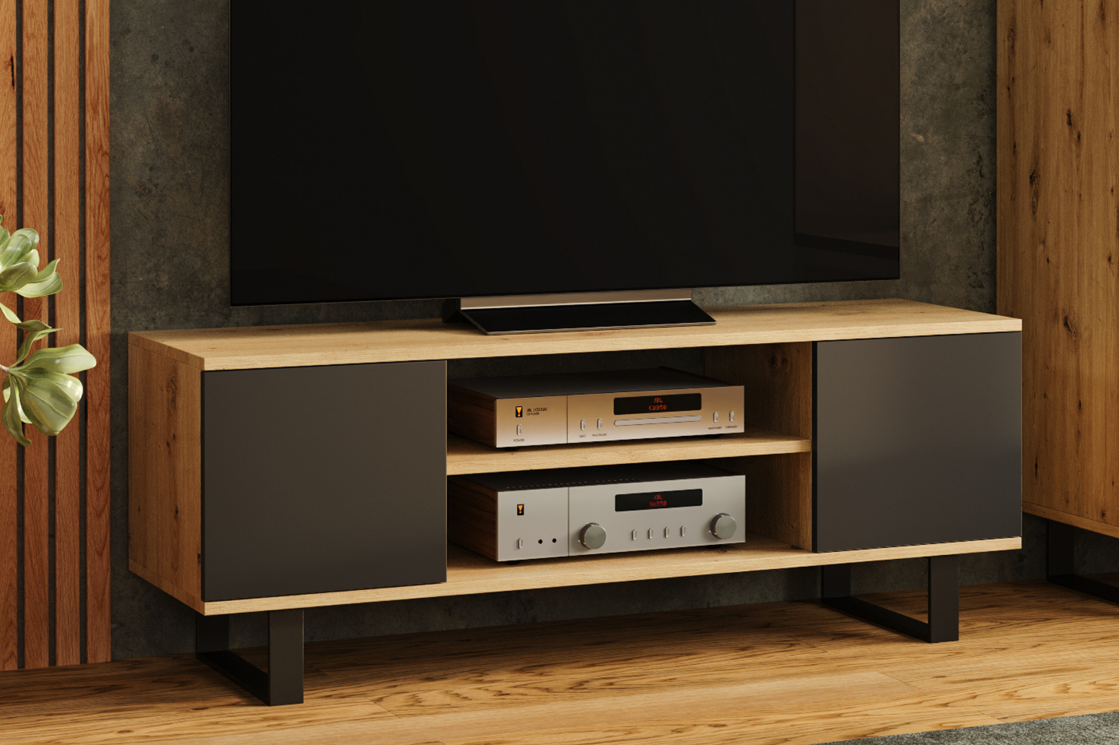 Comoda TV in stil loft Artisan Oak Focus