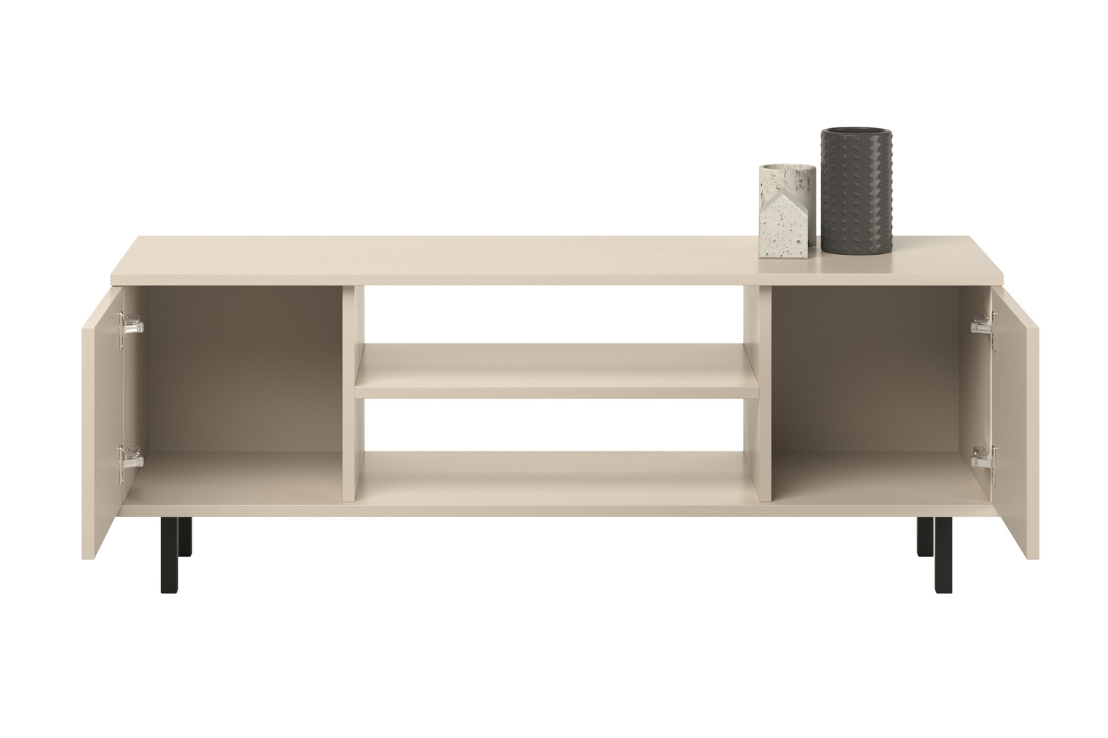 Comoda TV Casmir cu picioare metalice negre Focus