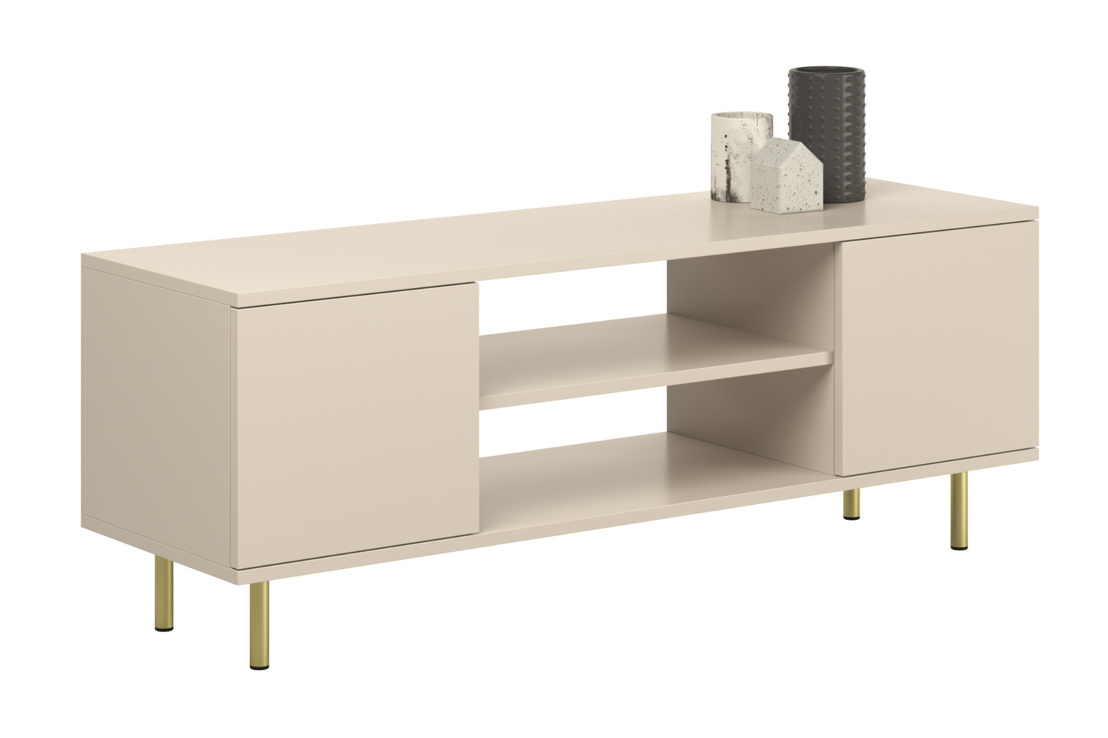 Comoda TV Casmir cu picioare metalice aurii Focus