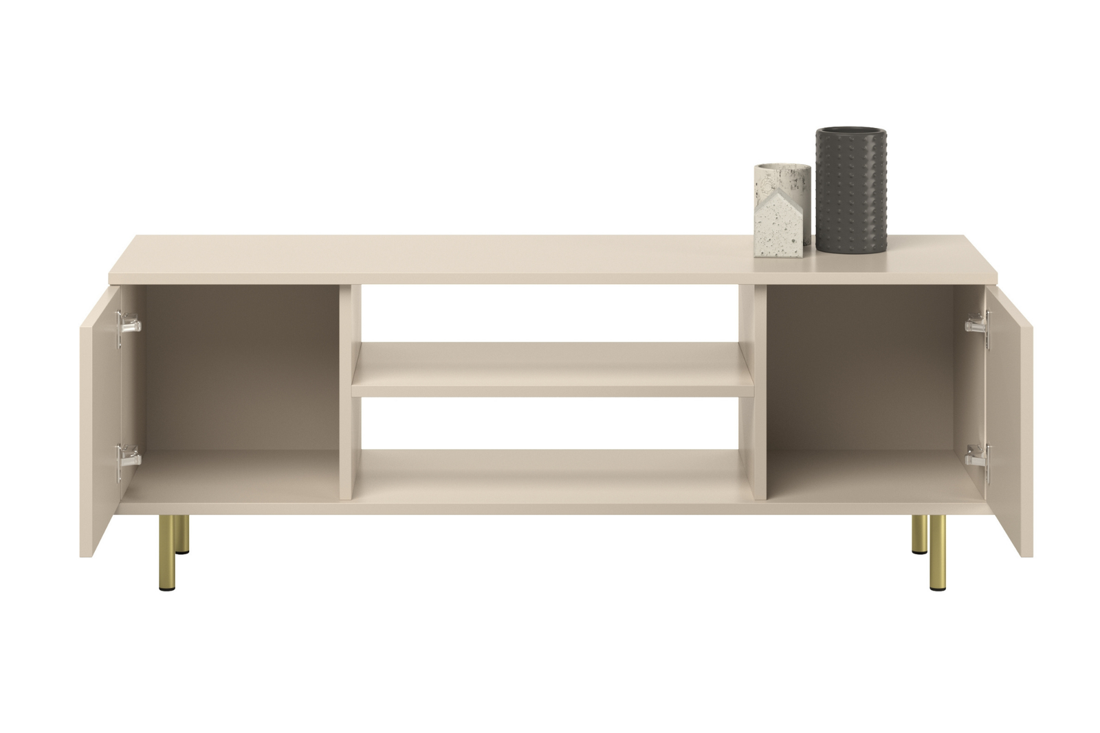 Comoda TV Casmir cu picioare metalice aurii Focus