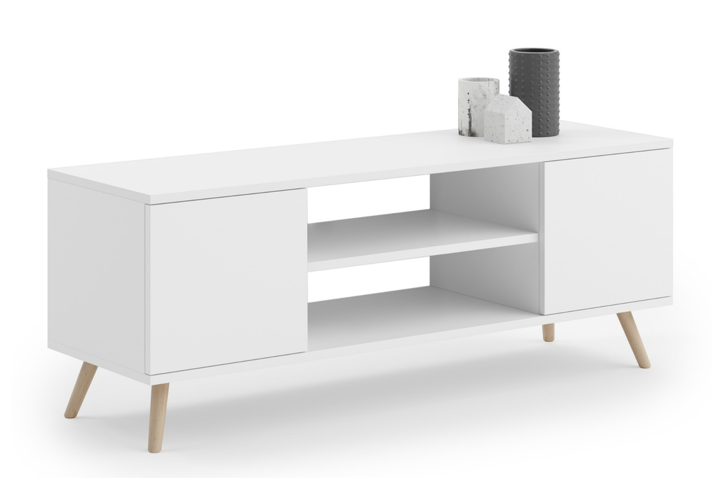 Comoda TV alba in stil scandinav Focus