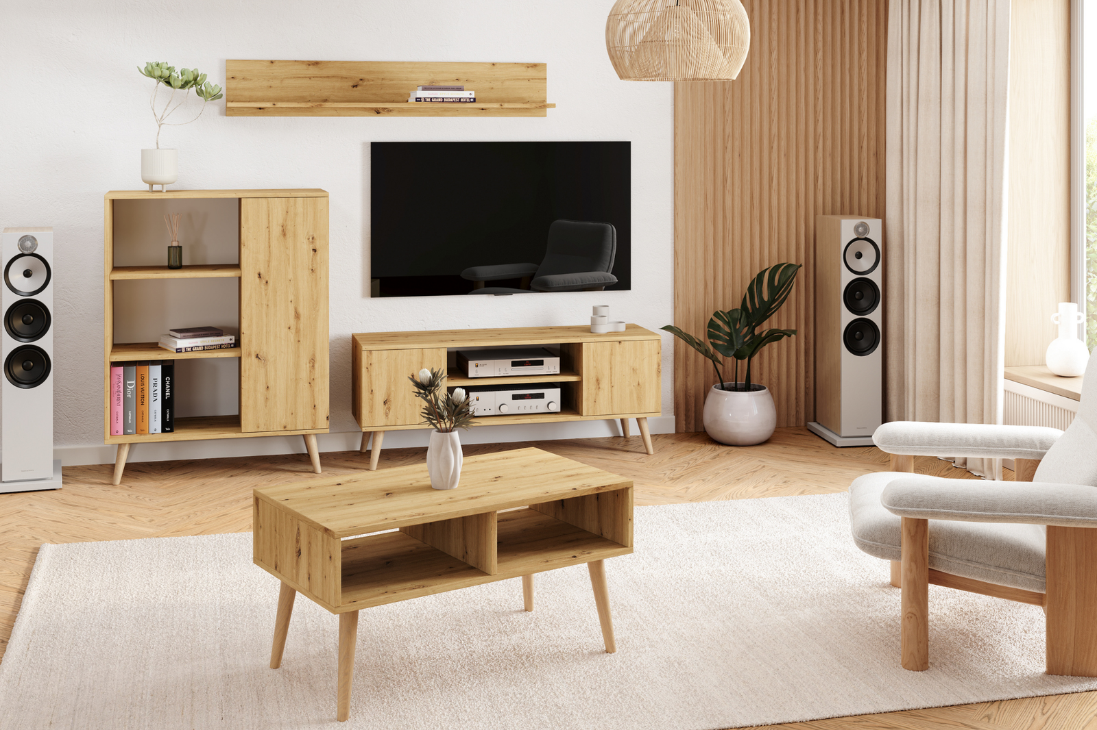 Comoda TV Artisan Oak in stil scandinav Focus