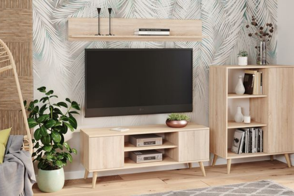 Comoda TV Sonoma Oak in stil scandinav Focus