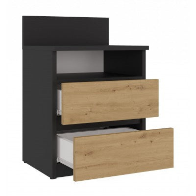 Noptiera gri antracit cu front Artisan Oak Malmo