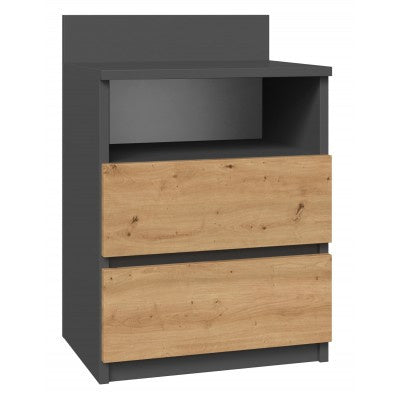 Noptiera gri antracit cu front Artisan Oak Malmo