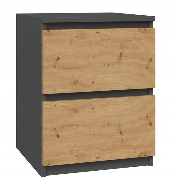 Noptiera gri antracit cu front Artisan Oak Malmo II