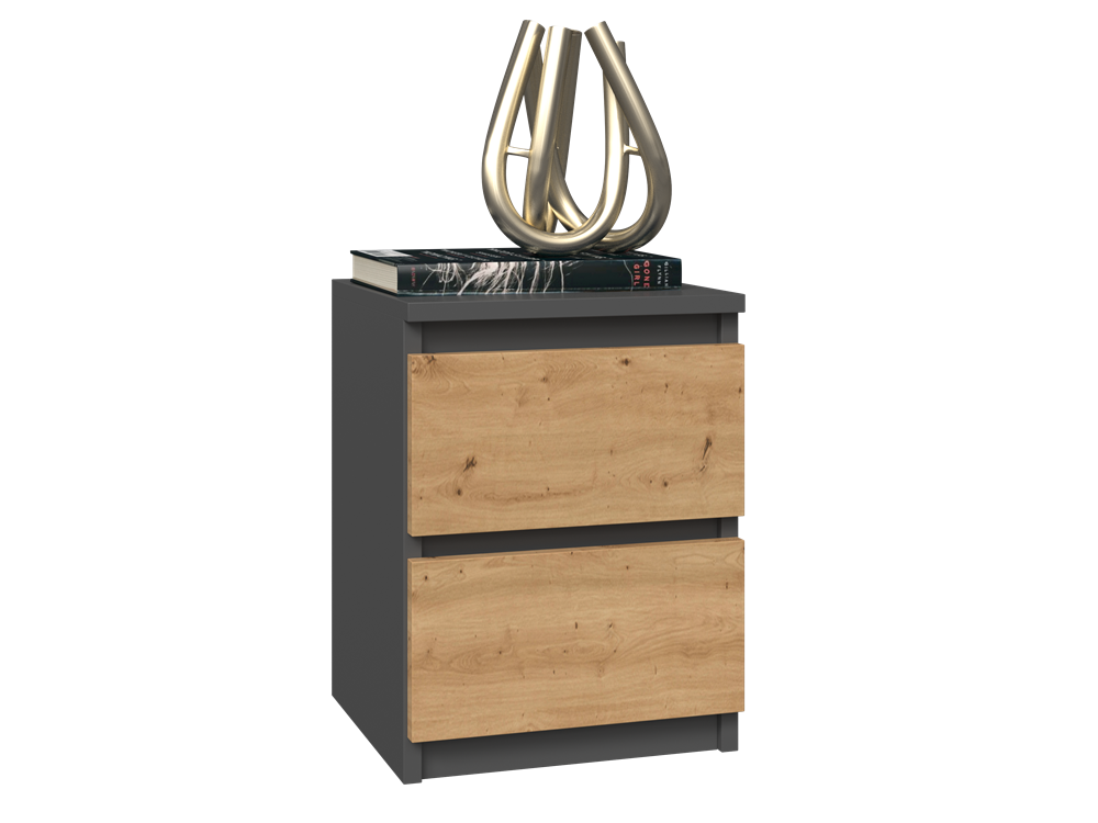 Noptiera gri antracit cu front Artisan Oak Malmo II