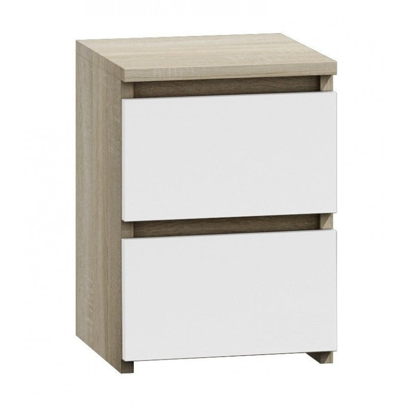 Noptiera Sonoma Oak cu front alb Malmo II