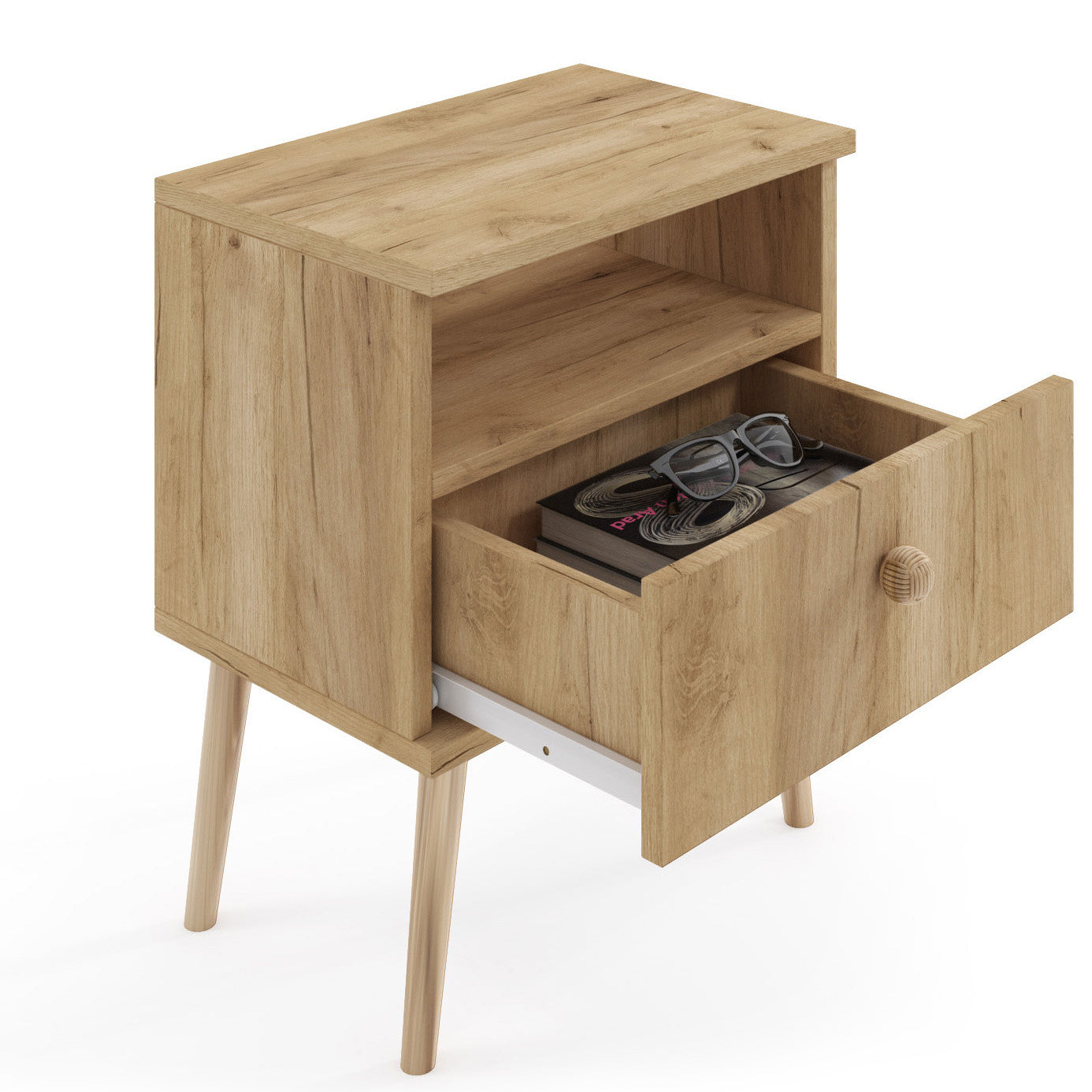 Noptiera Craft Oak in stil scandinav Meli
