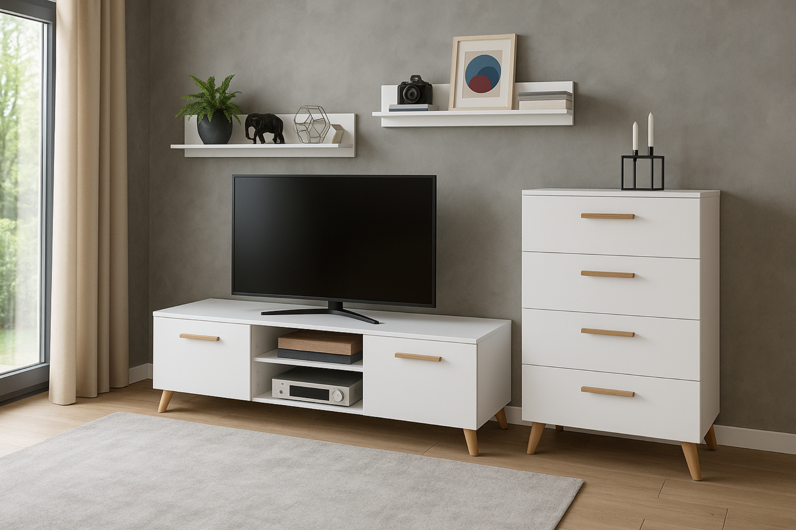 Set mobila de living alb Freya
