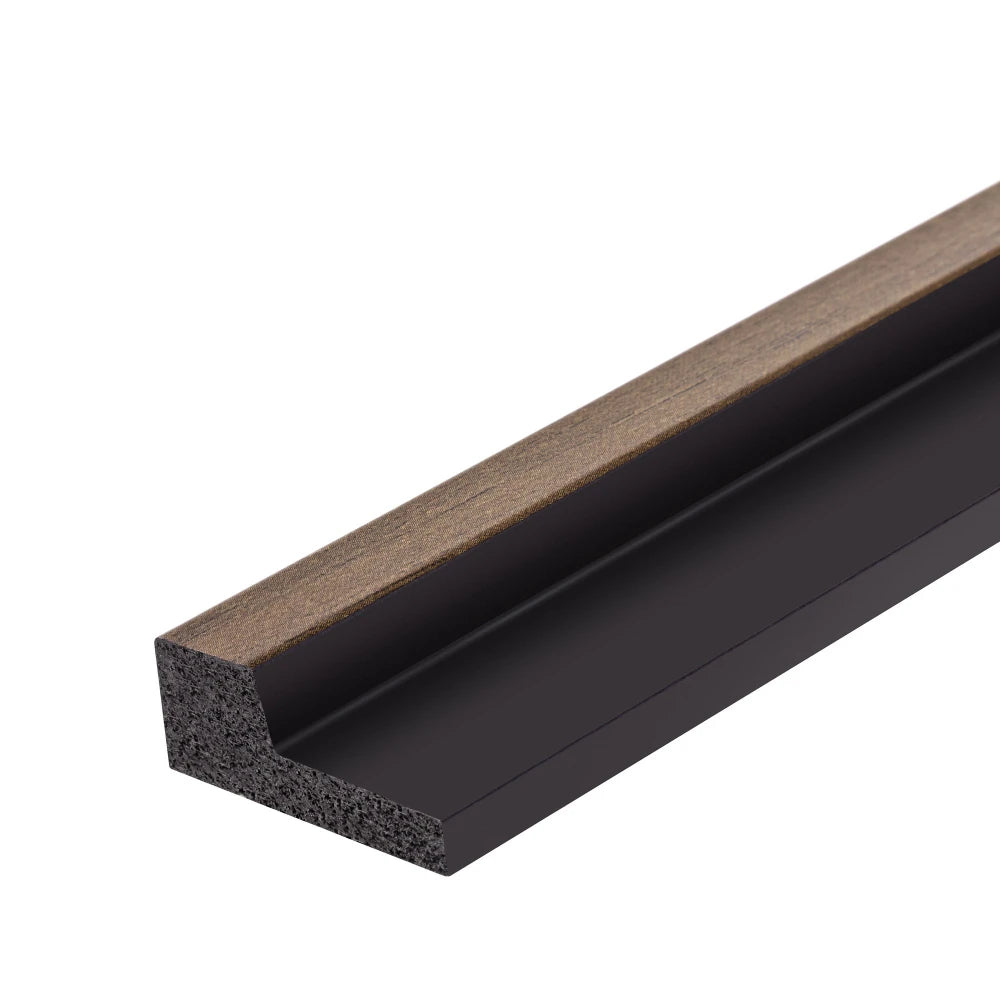 Profil capat panou decorativ riflaj polimer dur Lamelli Stretto Dark Oak