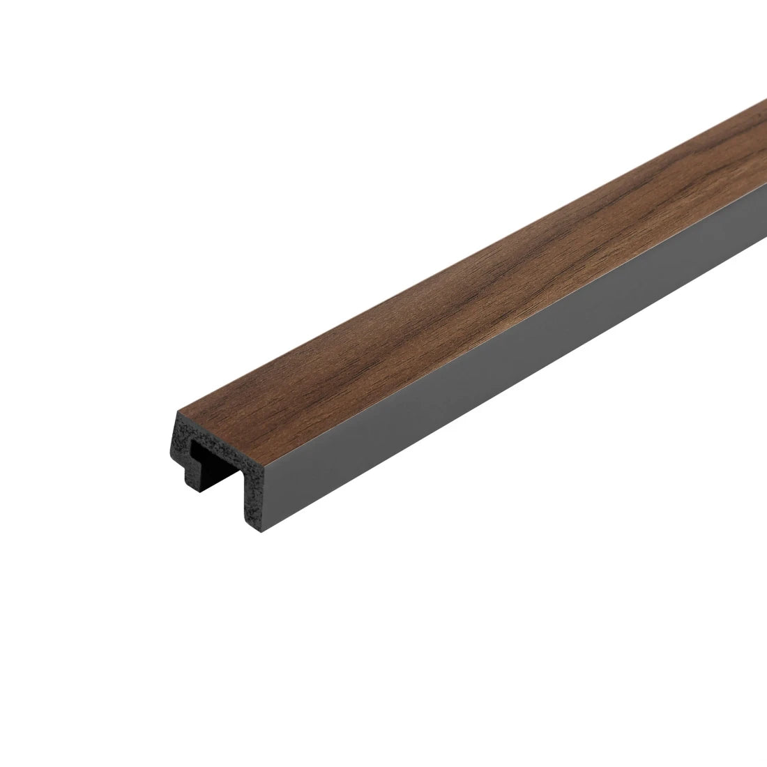 Profil capat panou decorativ riflaj polimer dur Lamelli Largo Dark Oak