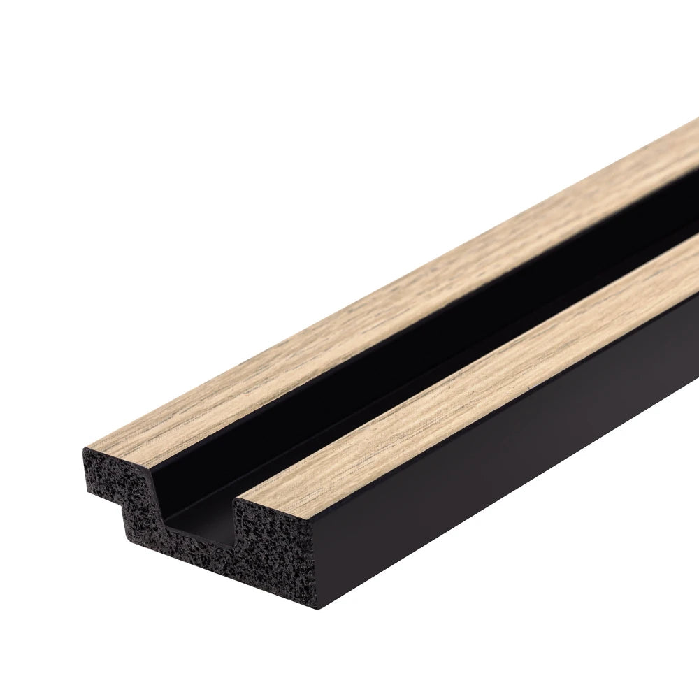 Profil capat panou decorativ riflaj polimer dur Lamelli Stretto Light Oak