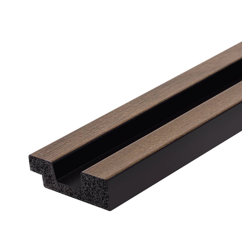 Profil capat panou decorativ riflaj polimer dur Lamelli Stretto Dark Oak