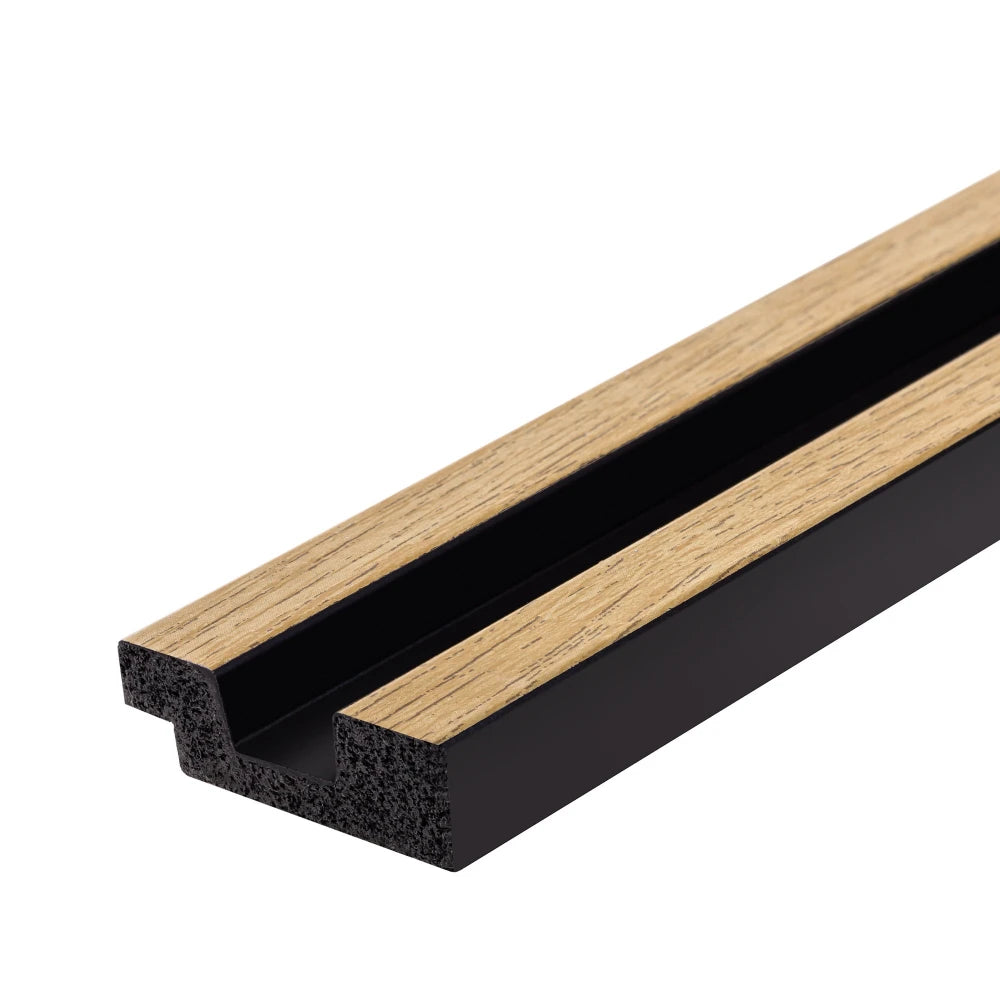 Profil capat panou decorativ riflaj polimer dur Lamelli Stretto Natural Oak