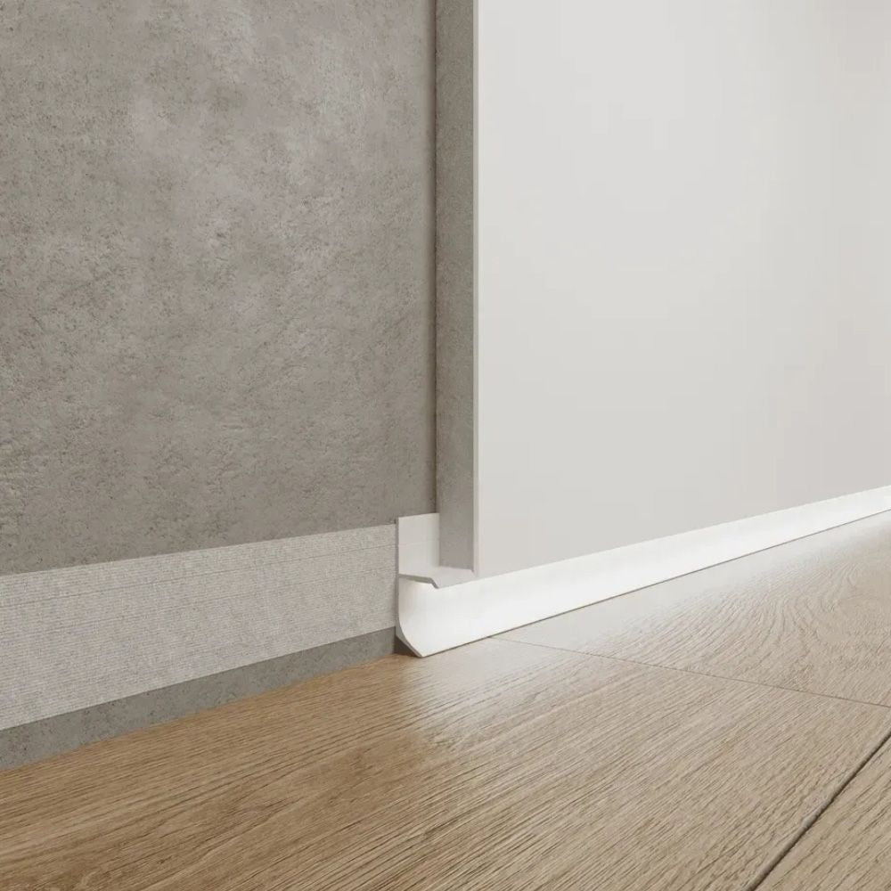 Plintă ascunsă alba din aluminiu 20 mm Shadow Gap