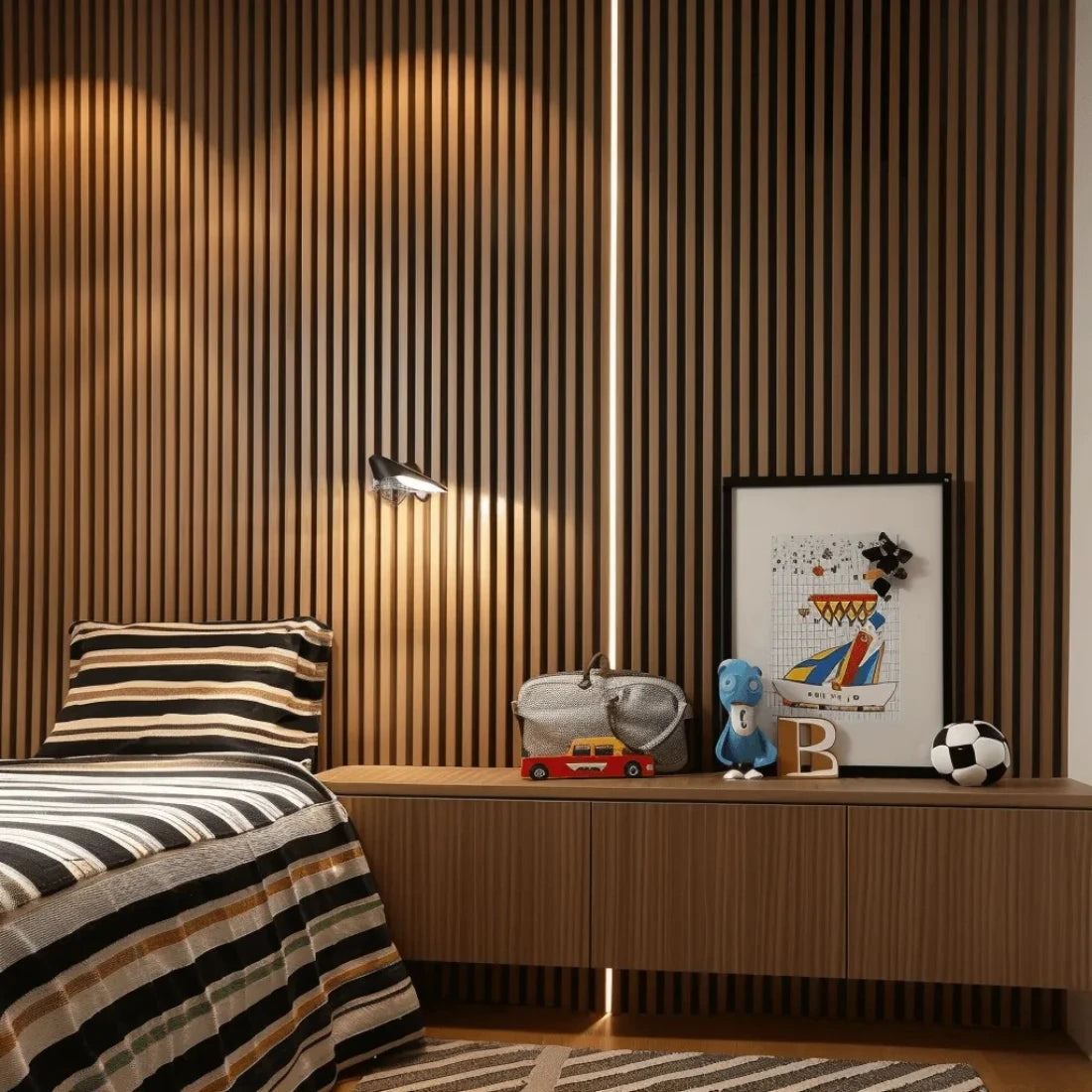 Panou decorativ riflaj polimer dur Lamelli Largo Classic Oak