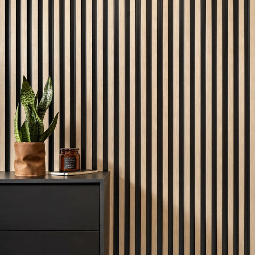 Panou decorativ riflaj polimer dur Lamelli Largo Light Oak