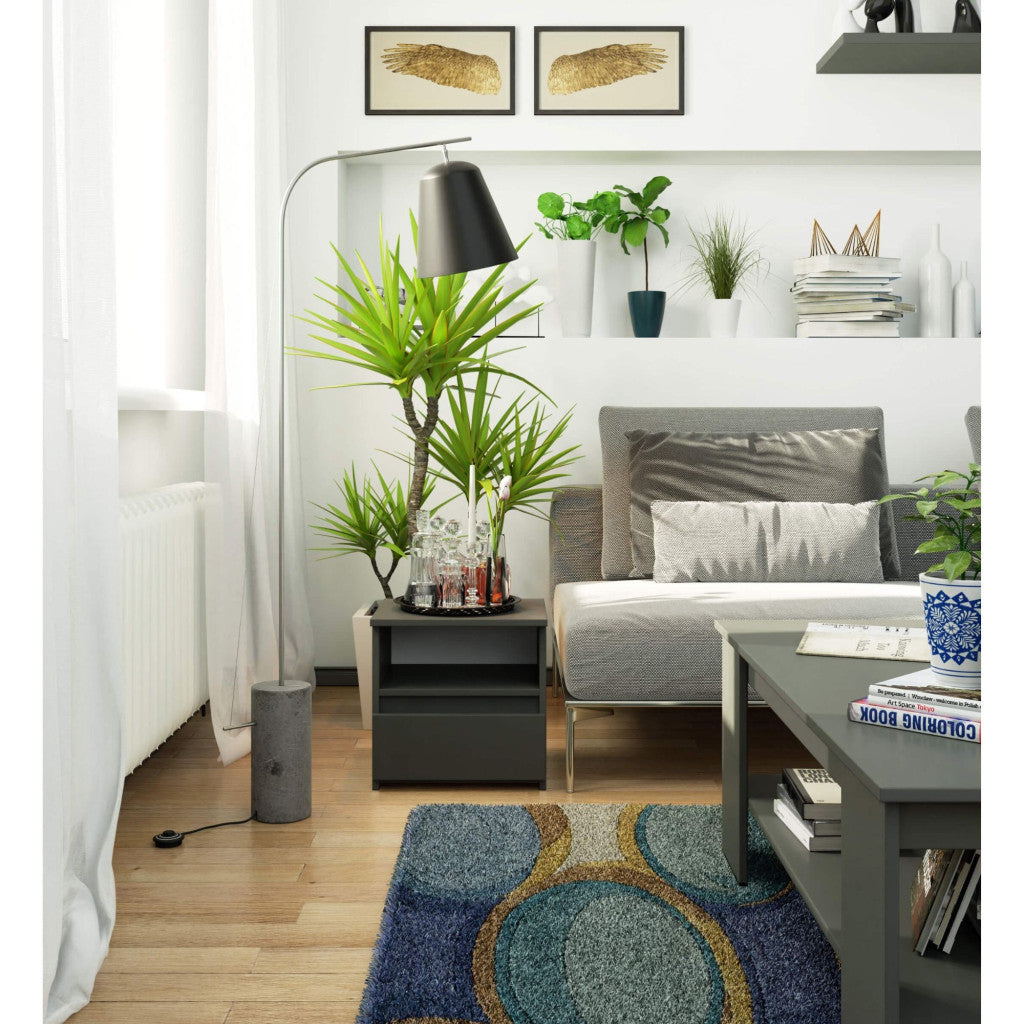 Noptiera gri graphite cu sertar CL1