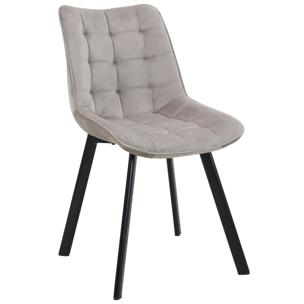Scaun bej catifea cu picioare negre SJ.28