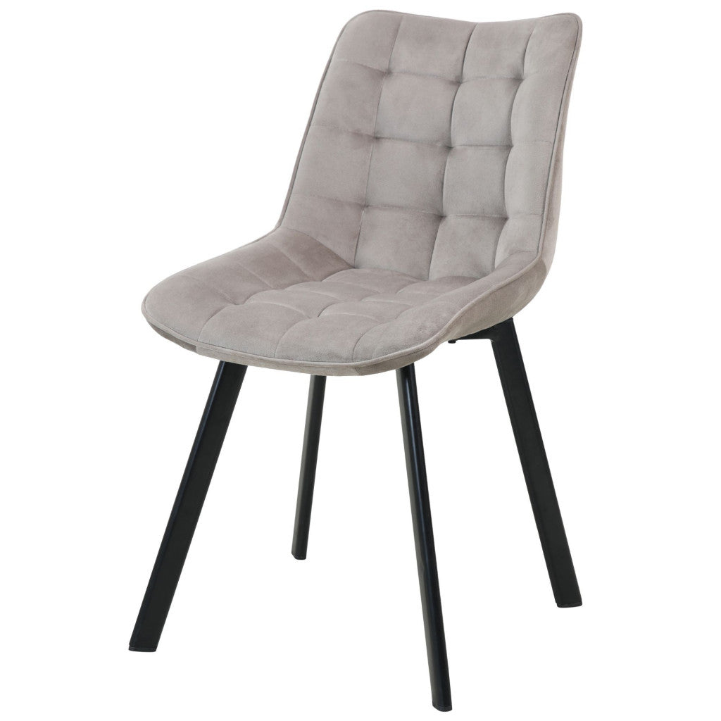 Scaun bej catifea cu picioare negre SJ.28